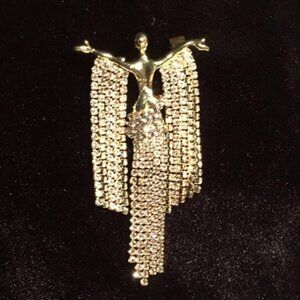 🍏50% OFF/3+...Dangling Rhinestone Tassel Dancer Brooch